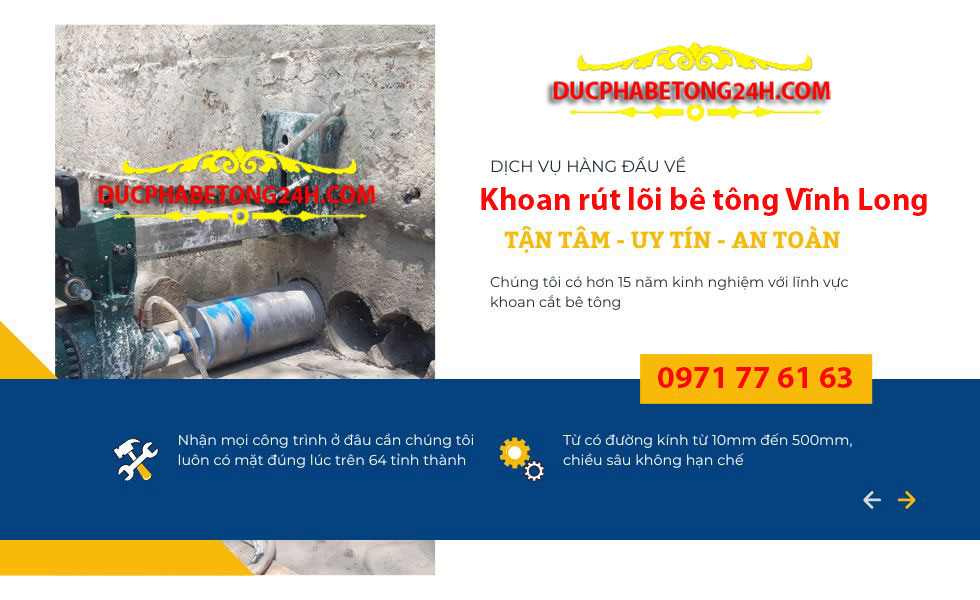 Bảng báo giá khoan rút lõi bê tông Vĩnh Long